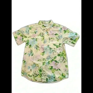 Floral Short Sleeve Button-Up Shirt - Ideal for Casual Wear